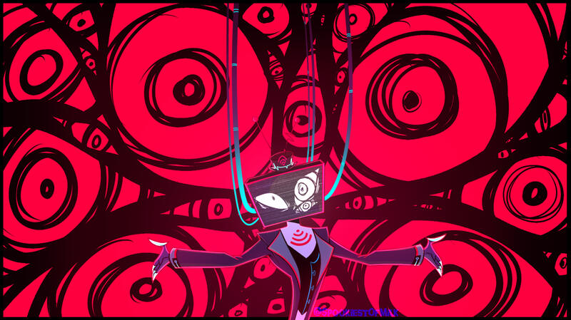 Fanwork of Vox from the popular animated series Hazbin Hotel. This one more eerie and horrifying.